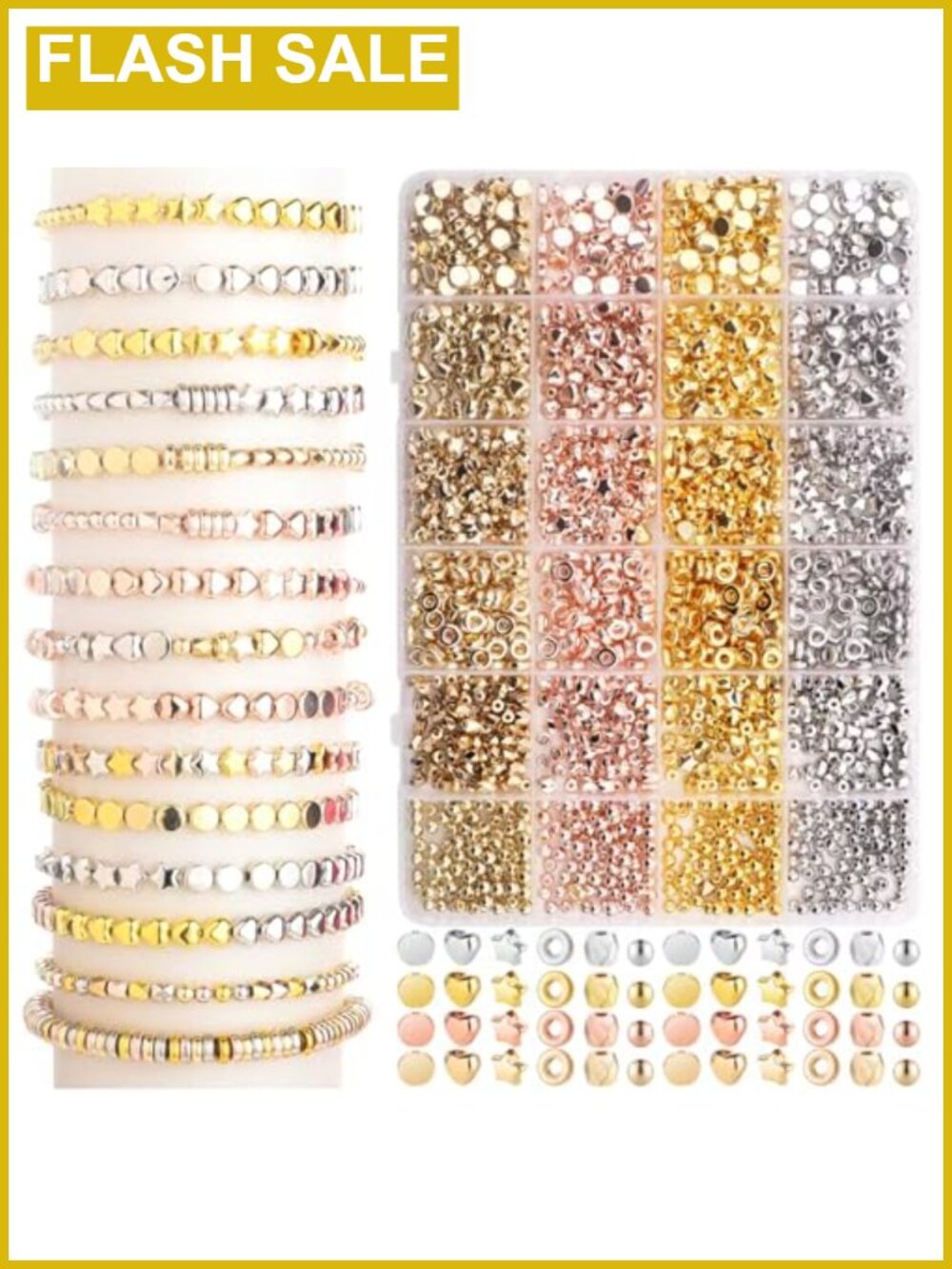 2160pc DIY Spacer Beads Jewelry Making Kit for Bracelets Necklaces Clay Beads
